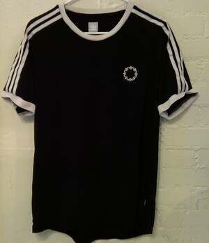 Adidas OG 3-Stripes Ringer T-Shirt Black White Circular Trefoil Logo Size M